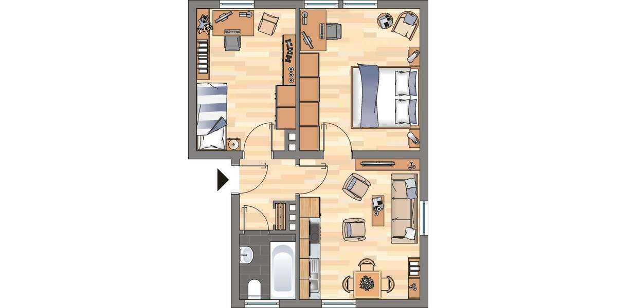 Etagenwohnung Weißenthurm - 2 Zimmer, 46 m&sup2;, 449&euro; | Angebot:27352354
